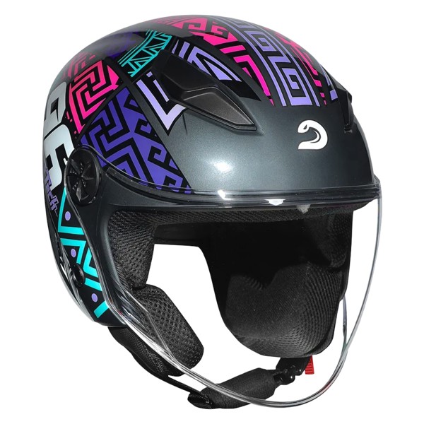 Capacete Race Tech Play Art Titanium Roxo 