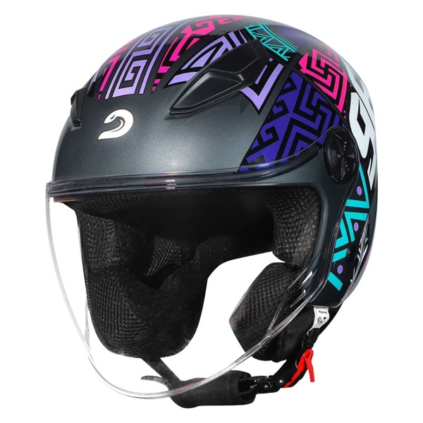 Capacete Race Tech Play Art Titanium Roxo 