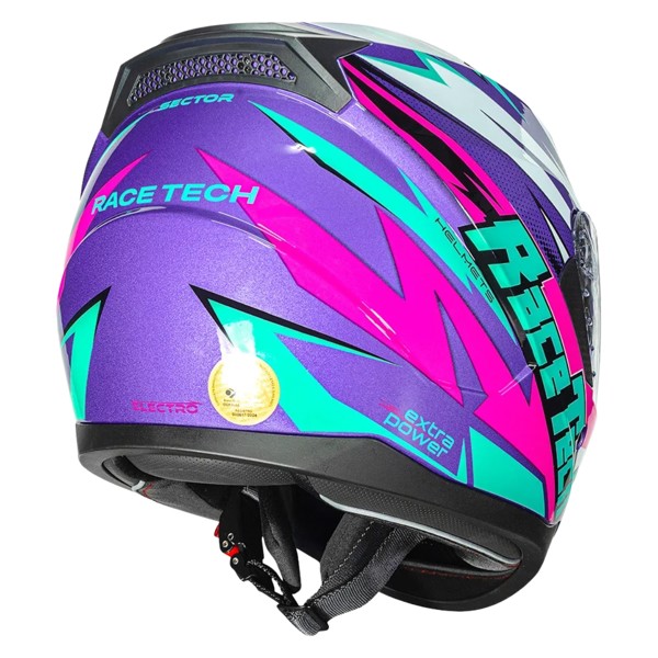 Capacete Race Tech Sector Electro Roxo Rosa 