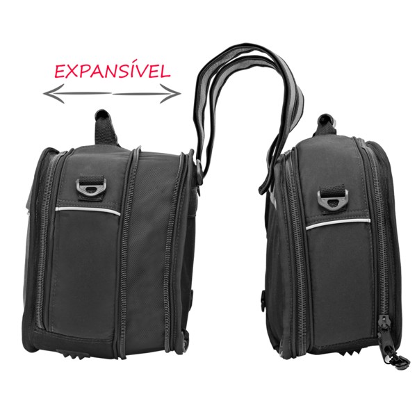 Alforge Lateral Max M ALB36 Black 36L com Capa de Chuva Preto