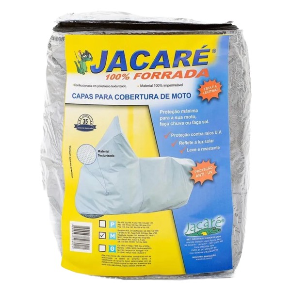 Capa Moto Bezi Jacaré Forrada Cinza