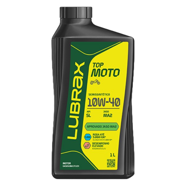 Oleo 4T 10W-40 Lubrax API SL/Jaso MA2 1 Litro Semissintético 