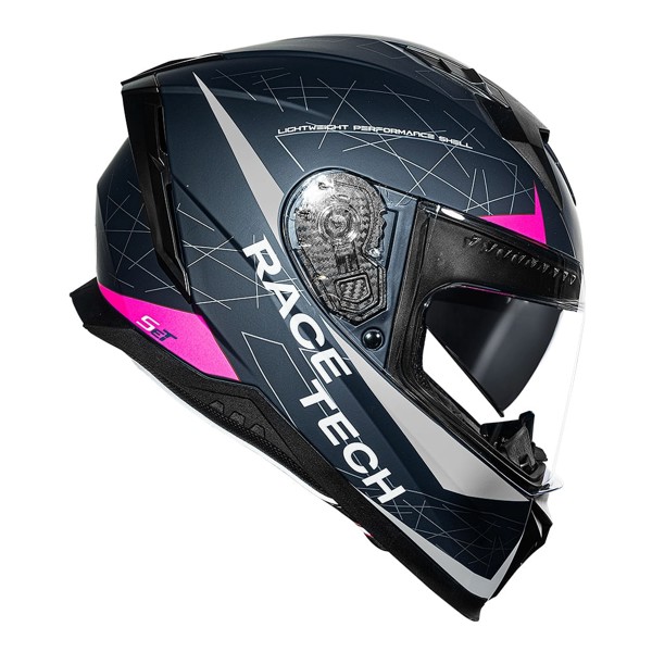 Capacete Race Tech Volt Set Azul/Pink Fosco
