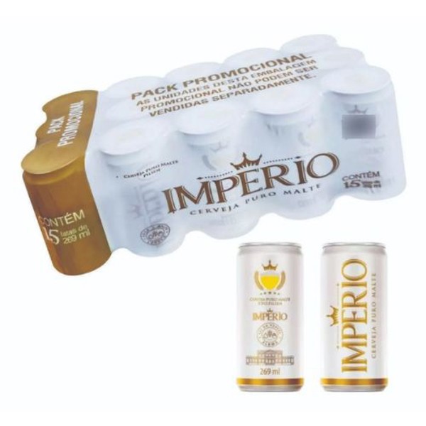 Fardo Cerveja Imperio Puro Malte Lata 15Un 269ml