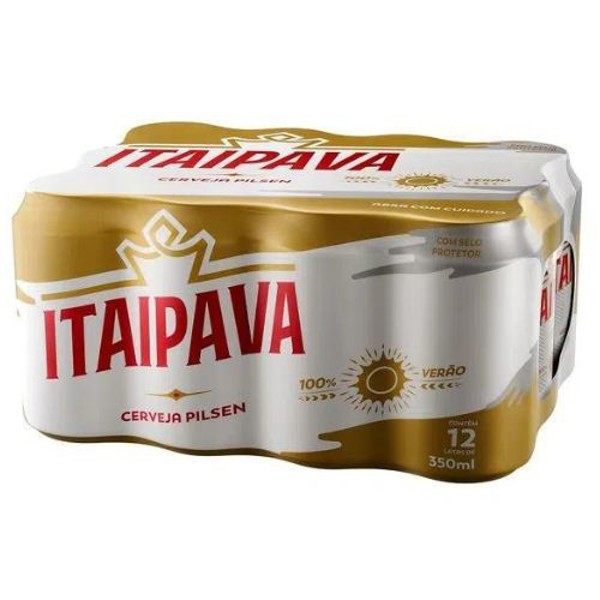 Cerveja Itaipava Pilsen Lata 350ml Fardo 12 unidades