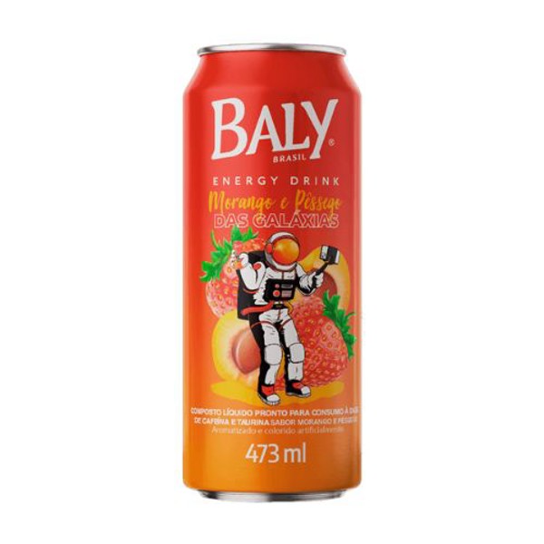 Energético Baly Energy Drink Morango e Pêssego Lata - 473ml