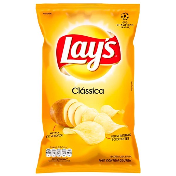 Batata Frita Lisa Clássica Lays - Elma Chips