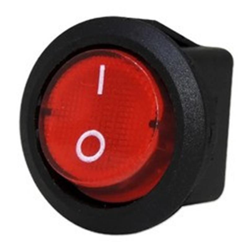 BOTAO REDONDO ON/OFF VERMELHO 6A/250V 3 POLOS R.0309