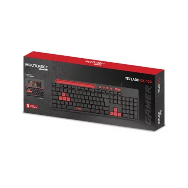 TECLADO GAMER SMARTPHONES GK-120 VERMELHO MULTILASER TC266