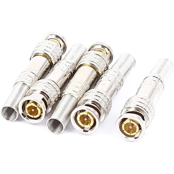 CONECTOR BNC MACHO DE MOLA E PARAFUSO PARA CFTV DOURADO RR 1 UNIDADE R.30331