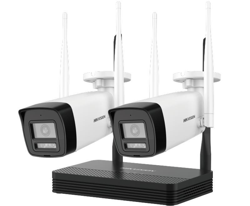 KIT CFTV NVS 2 CAMERAS BULLET 2MP WIFI COM AUDIO HIKVISION NKS422W0H EASYLINK R.30629 - D