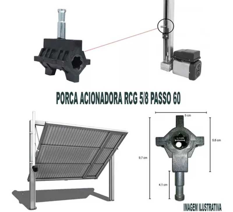 PORCA FUSO MOTOR BASCULANTE P.60 5/8 RCG R.02426