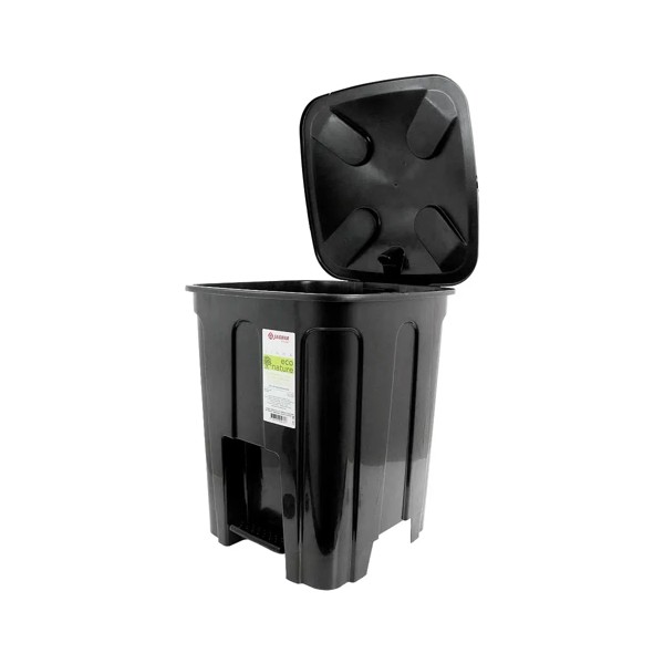 LIXEIRA COM PEDAL 12 LITROS ECO PRETA JAGUAR R.31176
