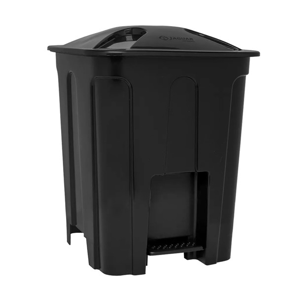 LIXEIRA COM PEDAL 12 LITROS ECO PRETA JAGUAR R.31176