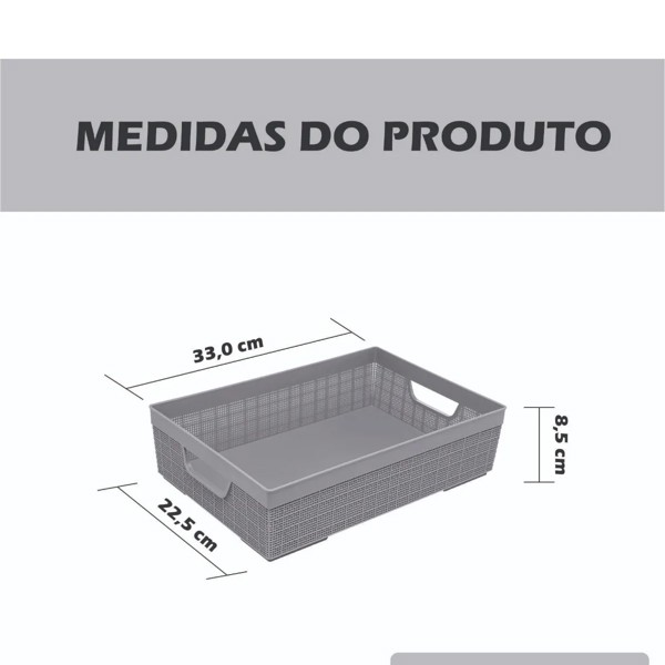 CESTA ORGANIZADORA DE JUTA A4 5.2 LITROS CINZA JAGUAR R.31200