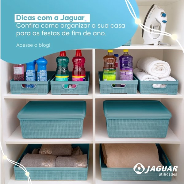 CESTA ORGANIZADORA DE JUTA A4 5.2 LITROS PRETA JAGUAR R.31191