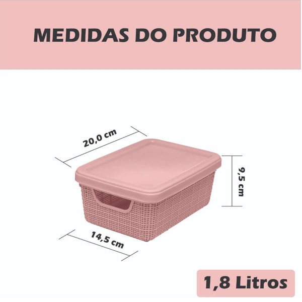 CAIXA ORGANIZADORA DE JUTA 1.8 LITROS CINZA JAGUAR R.31194