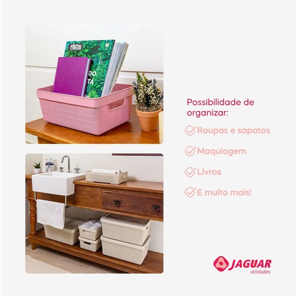 CAIXA ORGANIZADORA DE JUTA 5 LITROS PRETA JAGUAR R.31190
