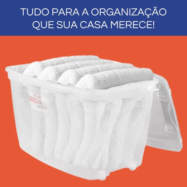CAIXA ORGANIZADORA COM TRAVA E RODINHA MULTIUSO 78 LITROS JAGUAR R.31166
