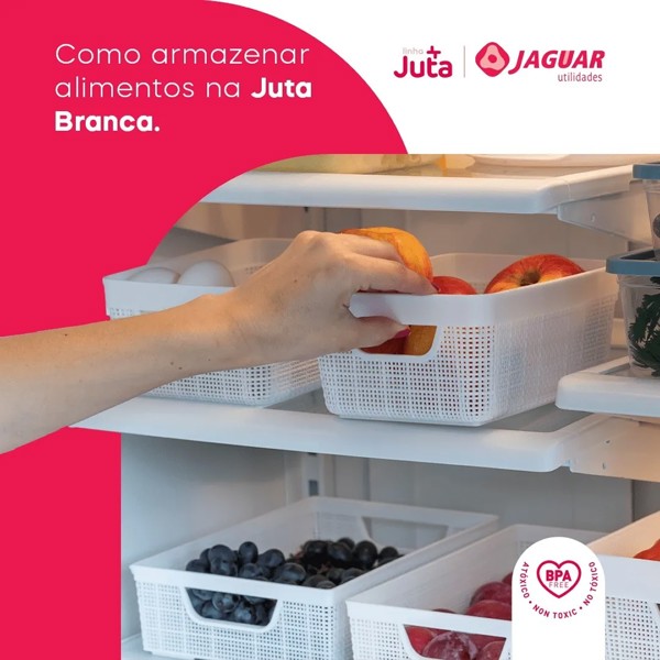 KIT 5 CAIXAS ORGANIZADORAS DE JUTA 1.8L 5L 15L ROSE JAGUAR R.31214