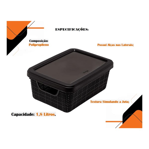 KIT 5 CAIXAS ORGANIZADORAS DE JUTA 1.8L 5L 15L ROSE JAGUAR R.31214