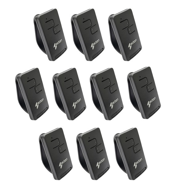 KIT 10 CONTROLES REMOTOS PORTAO MOTOR UNIVERSAL ACTON 433MHZ TX UNO BLACK R.31224 - ITU