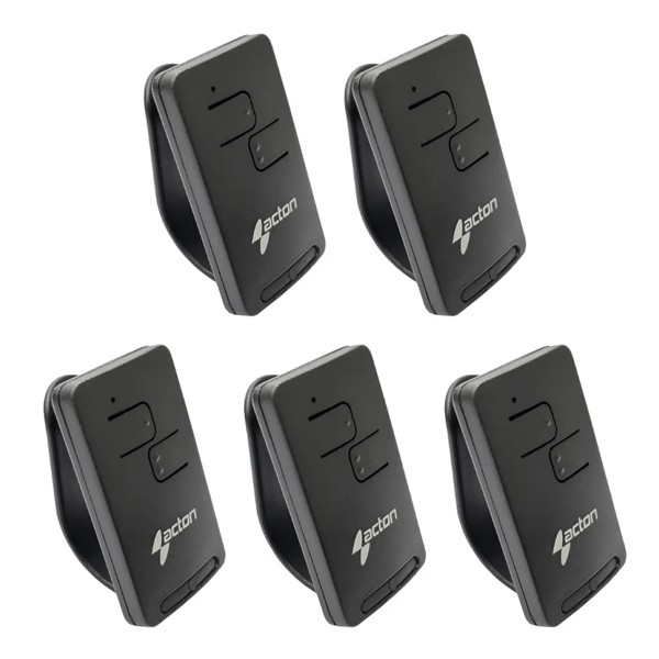 KIT 5 CONTROLES REMOTOS PORTAO MOTOR UNIVERSAL ACTON 433MHZ TX UNO BLACK R.31223 - ITU