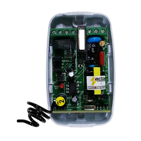 ACIONADOR ELETRONICO BOTOEIRA COM RECEPTOR 433MHZ 12V 1A ACTON COM FIO R.02740