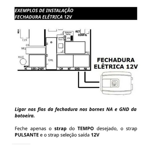 ACIONADOR ELETRONICO BOTOEIRA COM RECEPTOR 433MHZ 12V 1A ACTON COM FIO R.02740