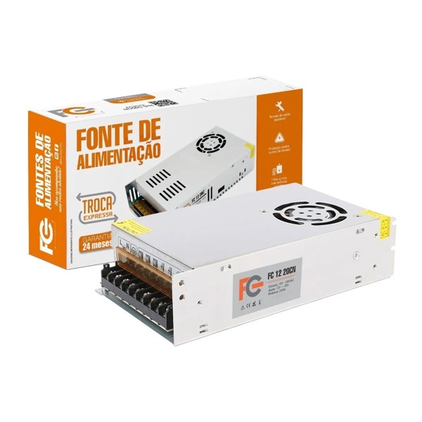 FONTE DE ALIMENTACAO CHAVEADA COLMEIA 12V 20A FC-1220CN FC R.30647