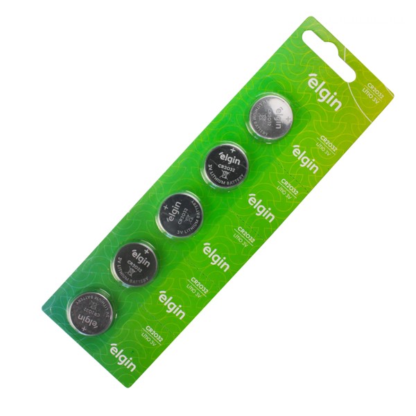 BATERIA LITHIUM CR2032 3V ELGIN CARTELA 5 UNIDADES R.00288