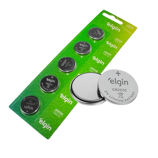 BATERIA LITHIUM CR2032 3V ELGIN CARTELA 5 UNIDADES R.00288