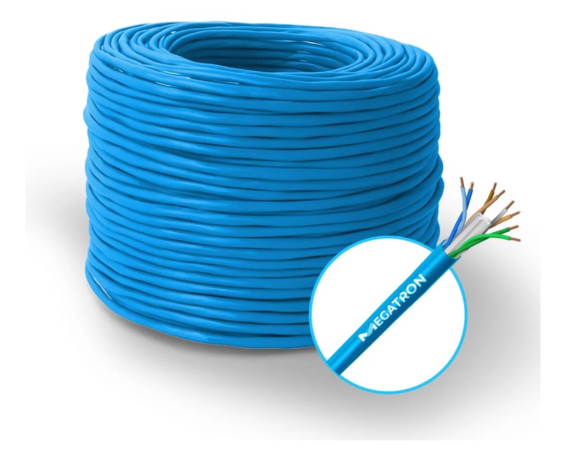 CABO REDE CAT6.e AZUL MEGATRON 100% COBRE 305 METROS R.00583 - D