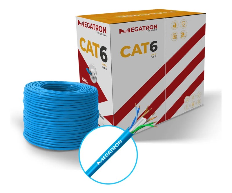 CABO REDE CAT6.e AZUL MEGATRON 100% COBRE METRO R.00578