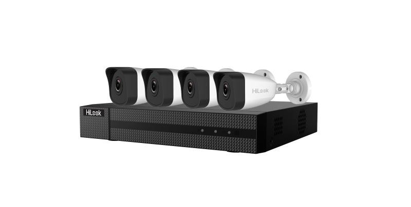 KIT CFTV IP 1  NVR 4 CANAIS COM HD 1TB E 4 CAMERA BULLET 2MP HILOOK IK-4142BH-MH/P R.02817-D