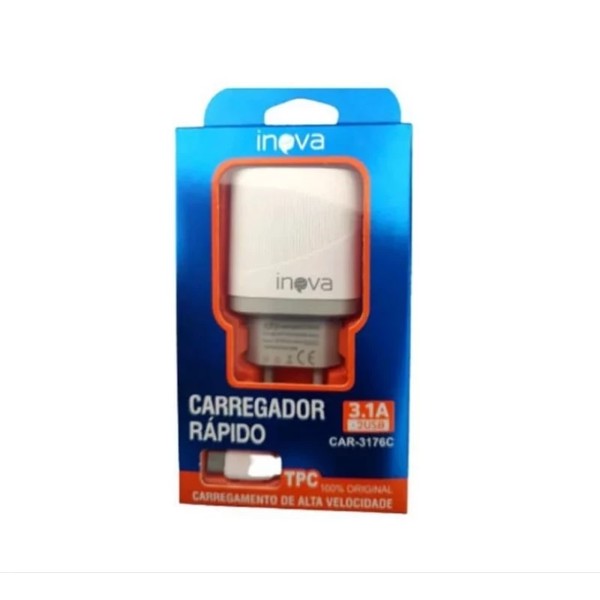 CARREGADOR CELULAR INOVA 3.1A TIPO C CAR-3176C R.22260