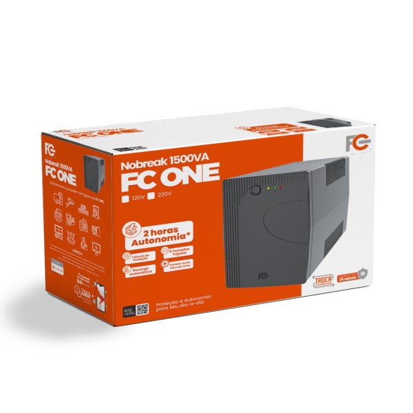NOBREAK 1500VA 900W FC 127V/220V BIVOLT FC-15ONE1N 9 TOMADAS R.22163-D