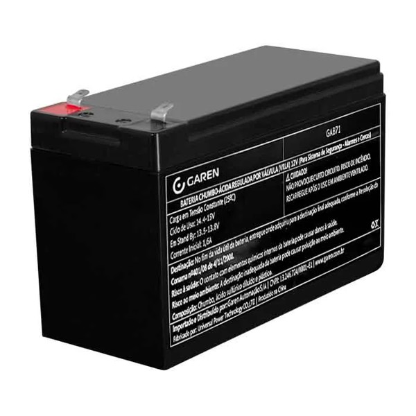 BATERIA SELADA CHUMBO 12V ALARME GAREN GAB71 R.00270