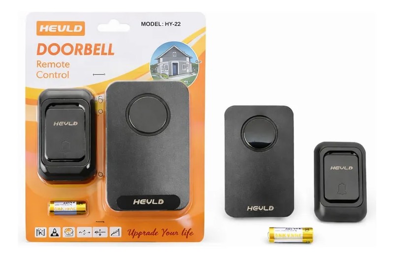 CAMPANHIA SEM FIO DOORBELL HEYLI HY-22 COM BATERIA PRETA 32 TOQUES R.00718