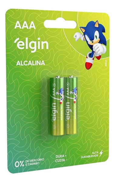 PILHA ALCALINA PALITO AAA BLISTER COM 2 PILHAS ELGIN LR03 1,5V R.02271