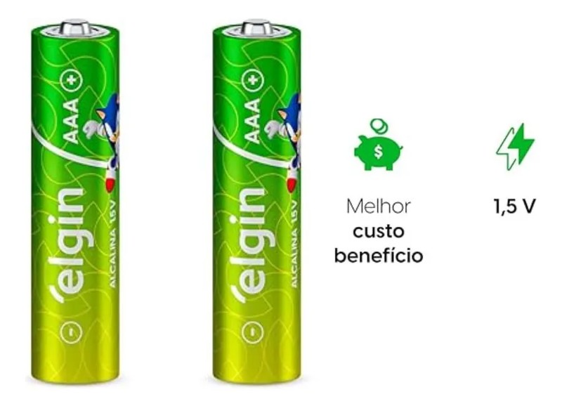 PILHA ALCALINA PALITO AAA BLISTER COM 4 PILHAS ELGIN LR03 1,5V R.02265