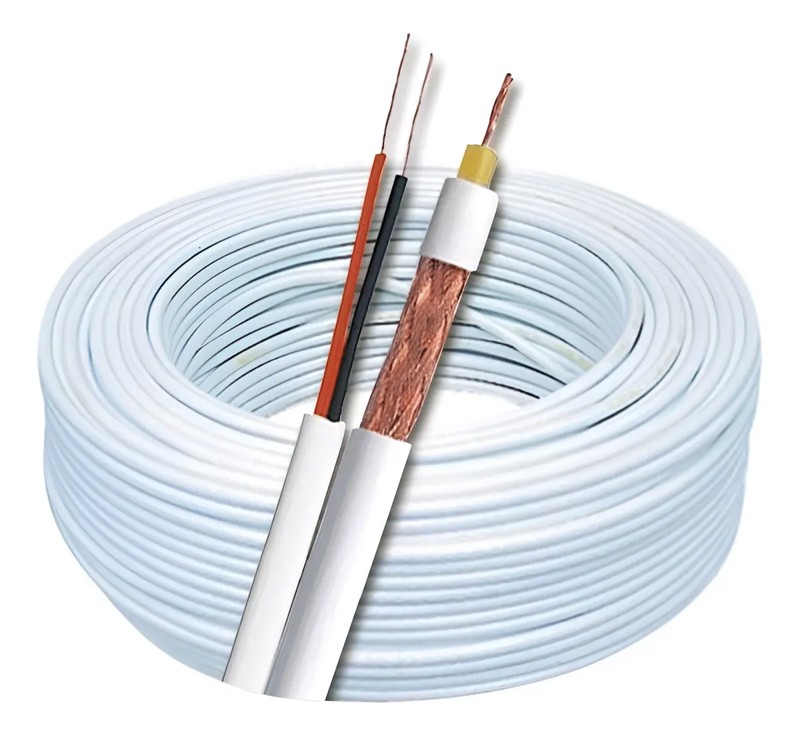 CABO DE CAMERA COAXIAL FLEXIVEL CFTV 80% MALHA BLINDADO 4MM 100M MEGATRON R.00409