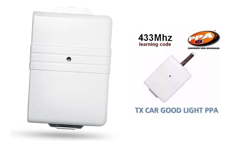 CONTROLE REMOTO PARA MOTOR DE PORTAO PPA TX-CAR GOOD LIGHT PLUS A22196 R.31009 - D