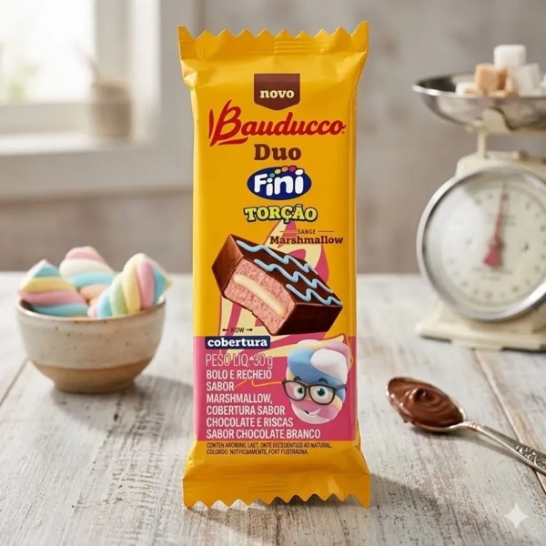 BOLINHO DUO FINI  MARSHMALLOW  TORÇÃO BAUDUCCO 30G  R. R.31639