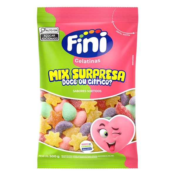 BALA DE GELATINA MIX SURPRESA DOCE OU CITRICO FINI 500G R.31696