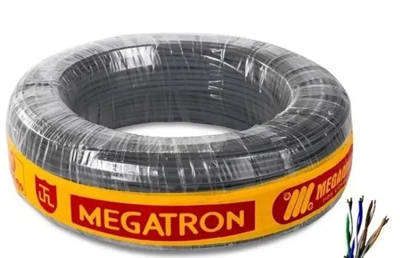 CABO REDE CAT5E EXTERNO DUPLA CAPA COBREADO PRETO MEGATRON 100M 4PX24AWG ULTRA R.30480-D