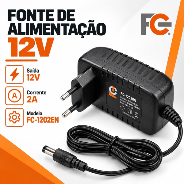 FONTE DE ALIMENTACAO CHAVEADA 12V 2A 24W FC FC-1202EN R.30113