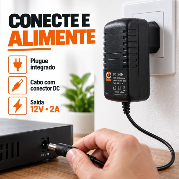 FONTE DE ALIMENTACAO CHAVEADA 12V 2A 24W FC FC-1202EN R.30113