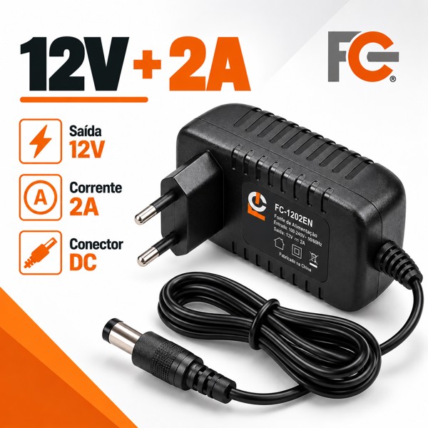 FONTE DE ALIMENTACAO CHAVEADA 12V 2A 24W FC FC-1202EN R.30113