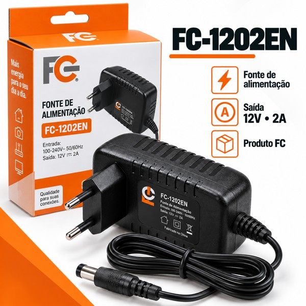 FONTE DE ALIMENTACAO CHAVEADA 12V 2A 24W FC FC-1202EN R.30113